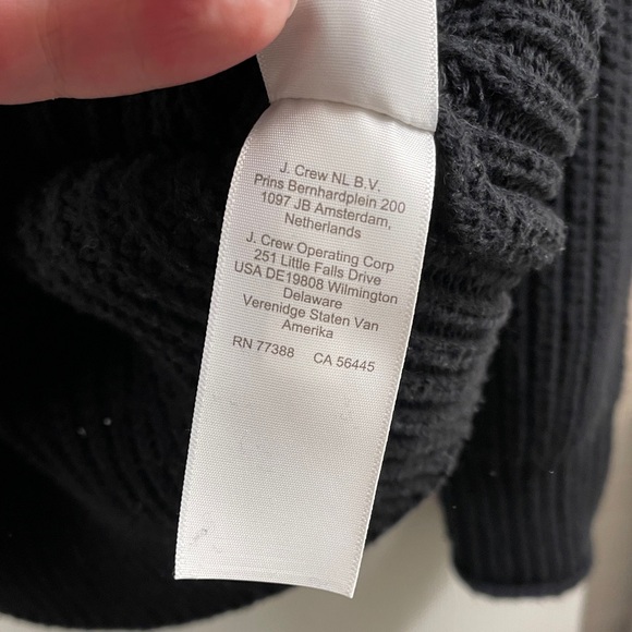 J. Crew Women’s Black Relaxed Rollneck 100% Cotton Knit Sweater Size Medium - Picture 10 of 13